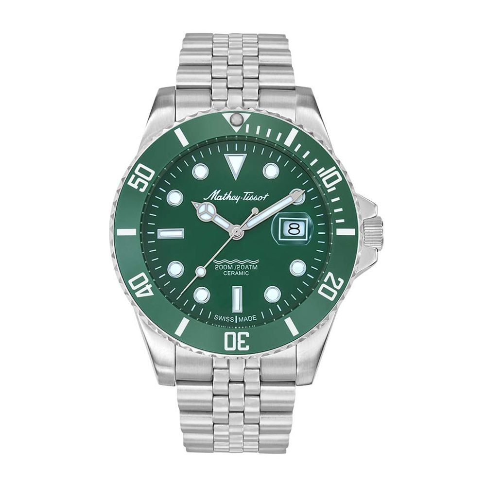 Mathey Tissot Mathy Ceramic Men's Watch - Green / Silver - H901CRAV