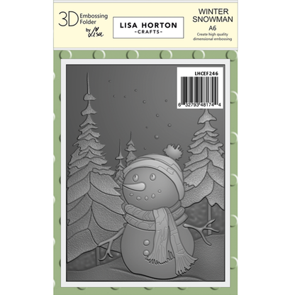 Lisa Horton Crafts Winter Snowman A6 3D Embossing Folder, Layering Stencils with Die