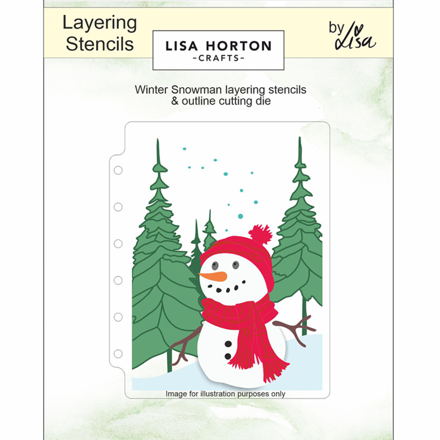 Lisa Horton Crafts Winter Snowman A6 3D Embossing Folder, Layering Stencils with Die
