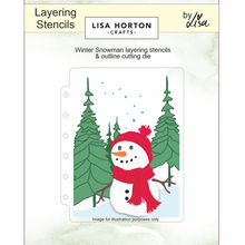Lisa Horton Crafts Winter Snowman A6 3D Embossing Folder, Layering Stencils with Die