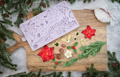 Karen Davies Sugarcraft Winter Wreath Silicone Mould