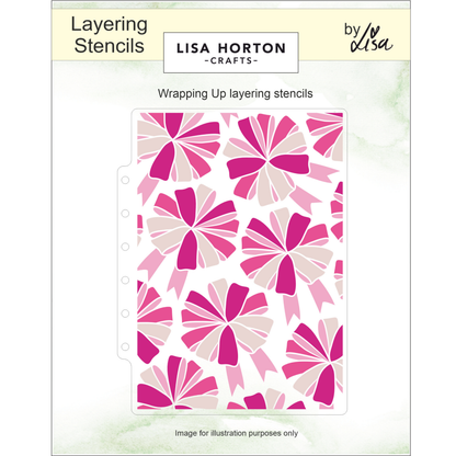 Lisa Horton Crafts Wrapping Up Embossing Folder and Layering Stencils